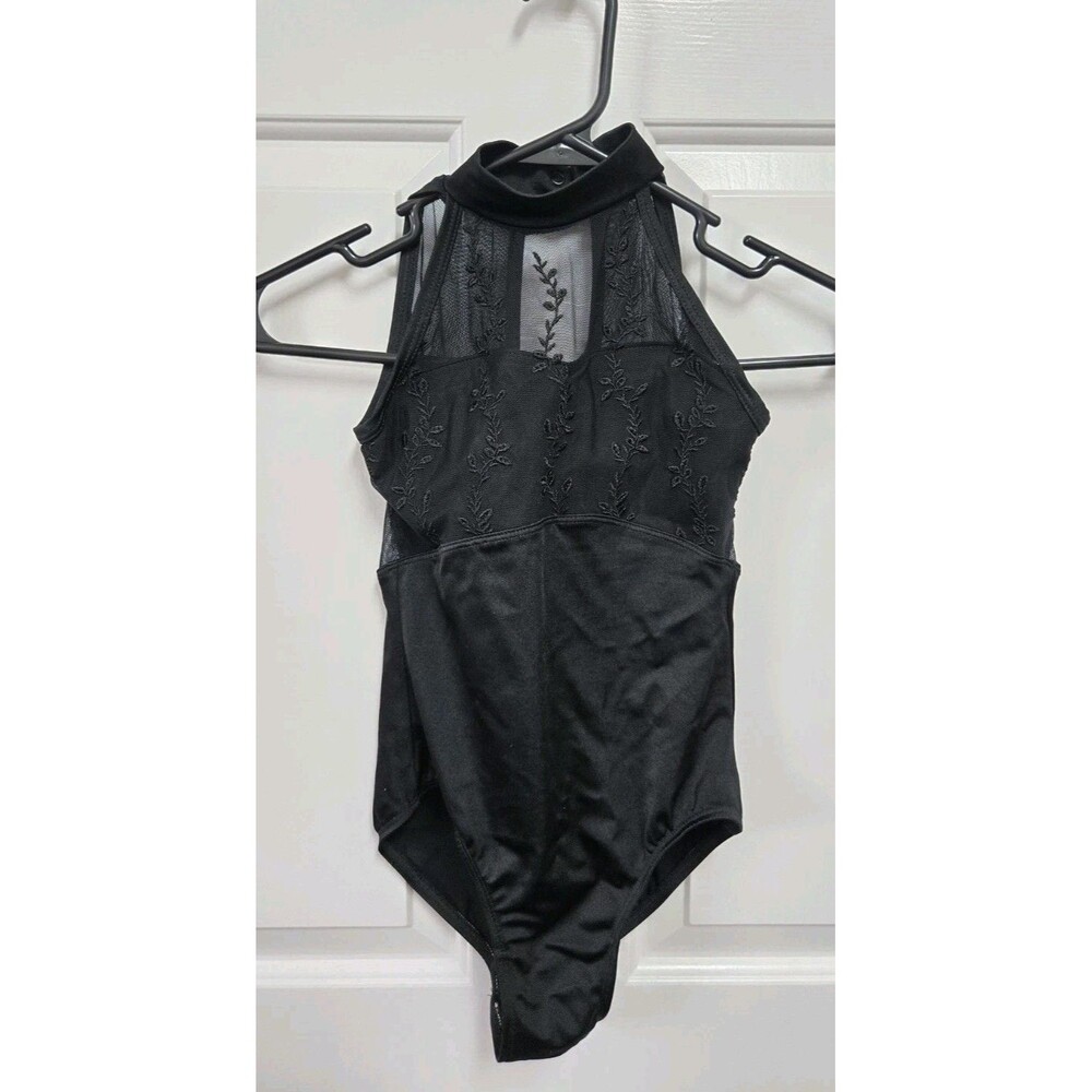 Suffolk Ballet Dance Black Leotard Petite Adult PA Unique Lyrical Jazz